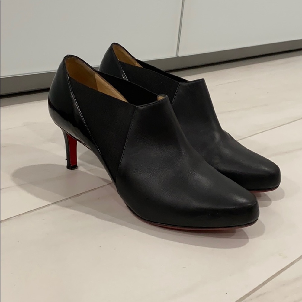 Christian Louboutin Black Leather Booties